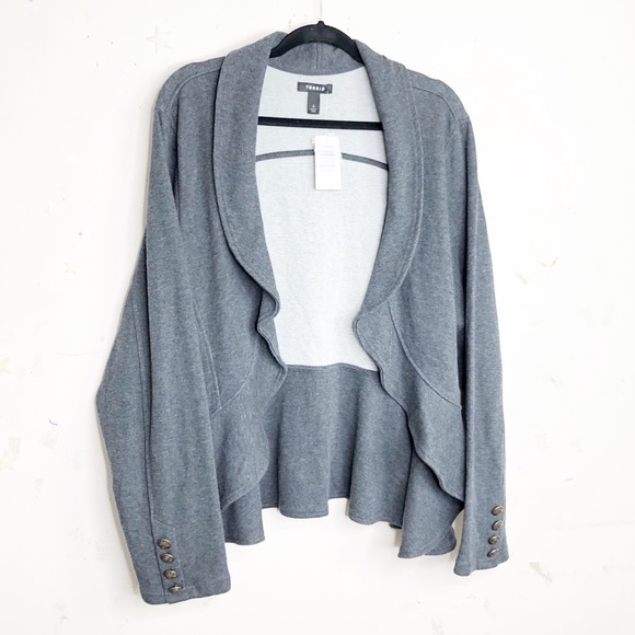 𝅺Torrid gray military ruffle blazer - Picture 3 of 16